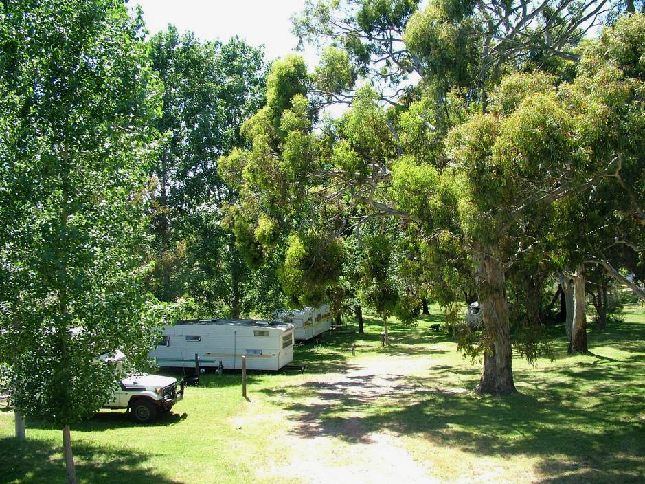 Our 6 berth retro onsite caravans are shaded by trees and set in the parkland of Grampians Paradise Camping and Caravan Parkland