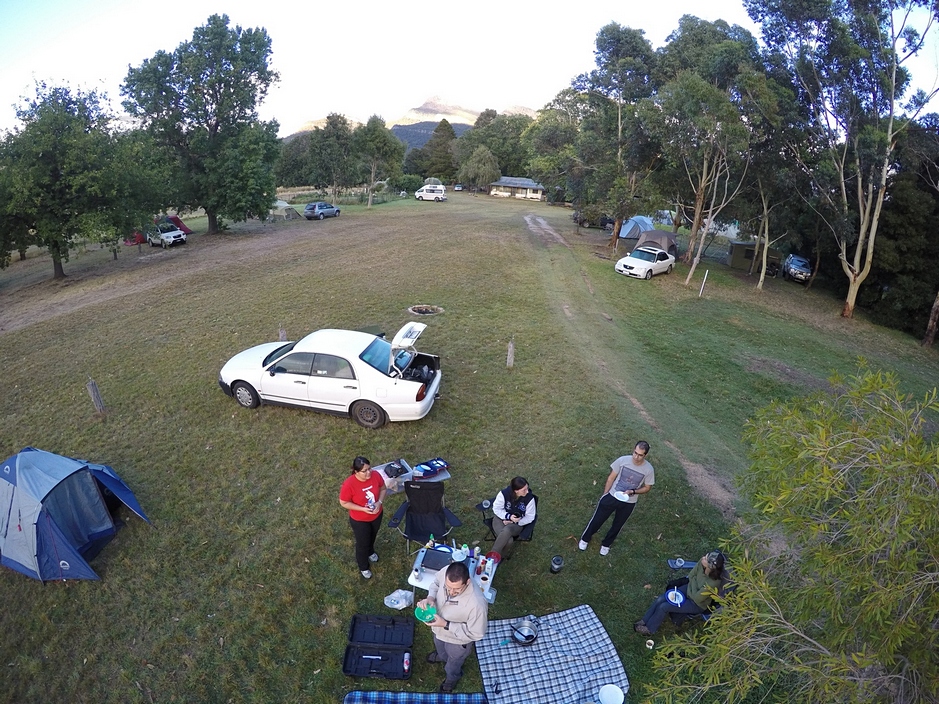 Camping on Parkland 12 (P12) a premier unpowered camping site with fireplace at Grmapians Paradise Camping and Caravan Parkland